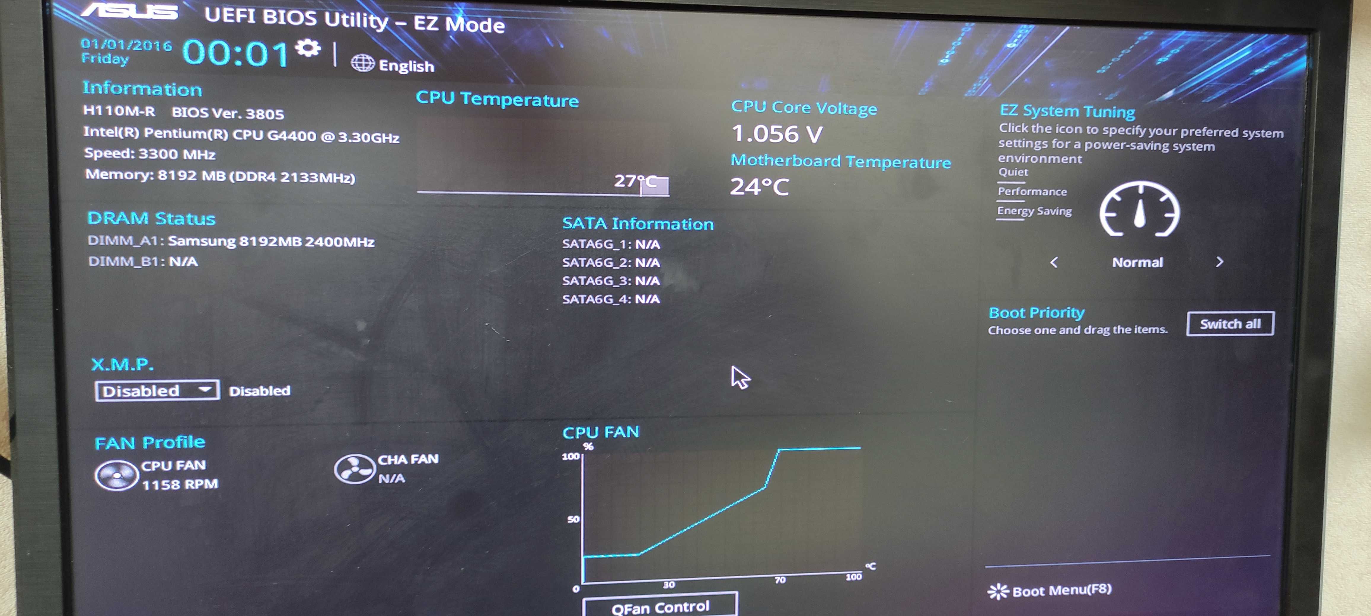 Материнська плата Asus H110M-R з процесором Pentium G4400