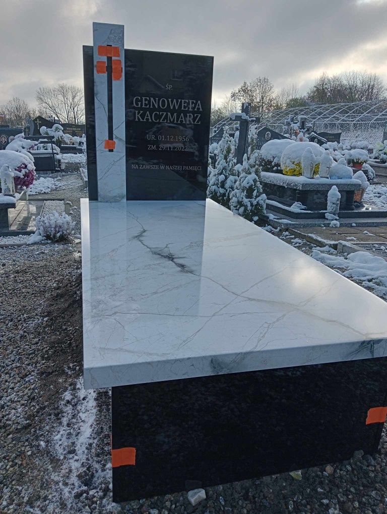 Tani Nagrobek z podwójną tablica 4100 zł z montażem Cały Kraj.
