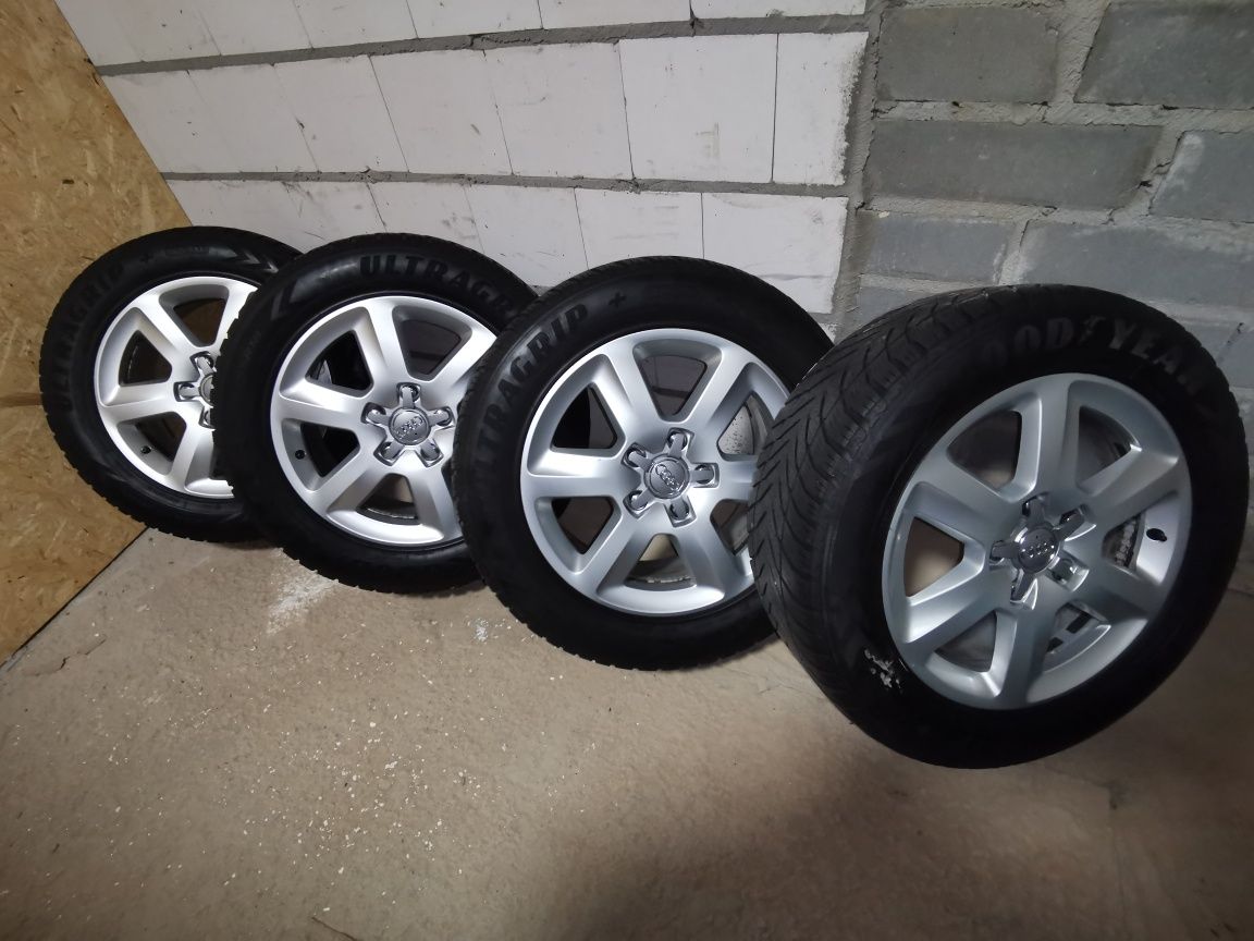 Felgi aluminiowe Audi 18 + opony zimowe Goodyear