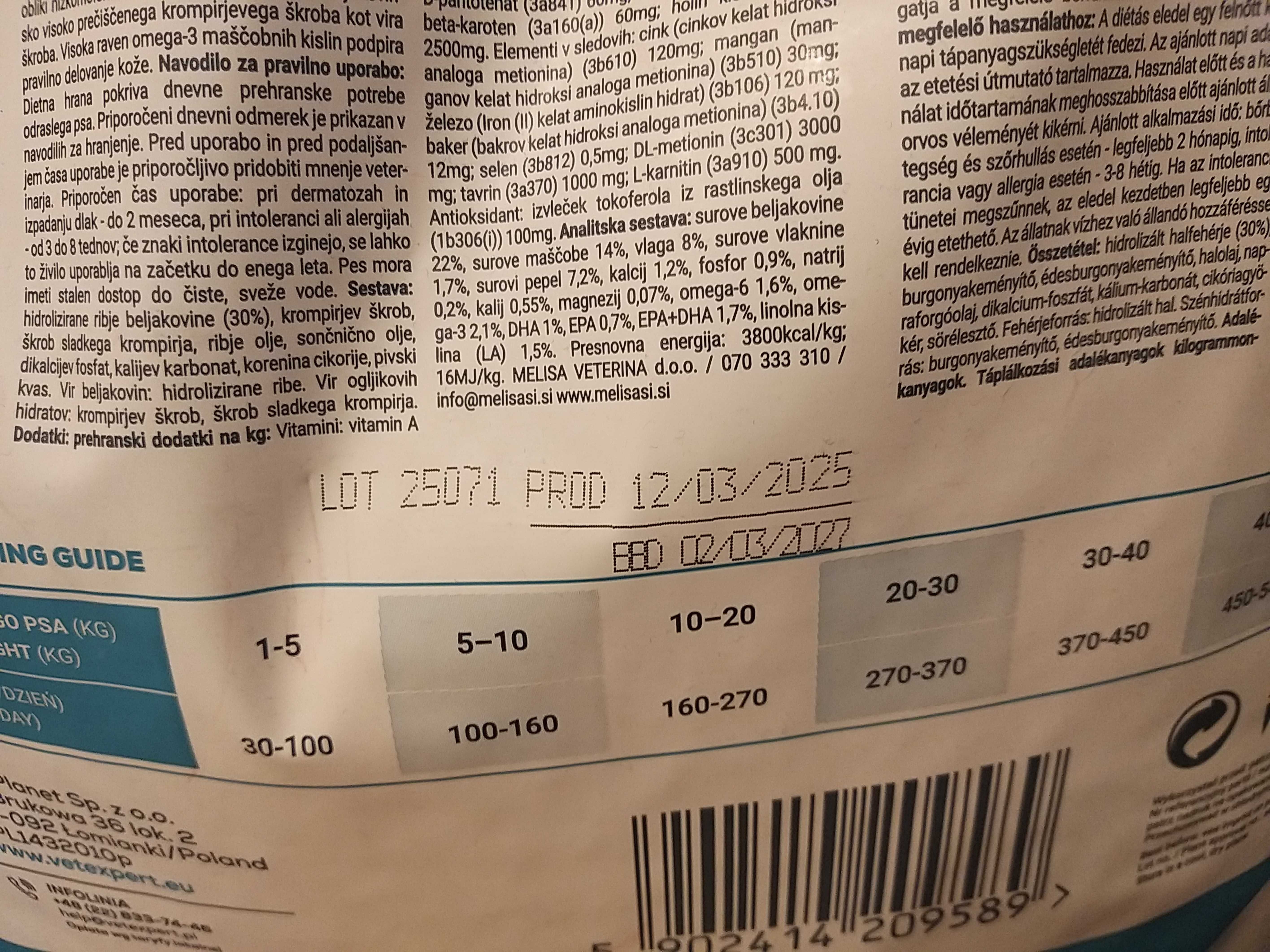 Karma dla psa vet expert hypoallergenic ultra