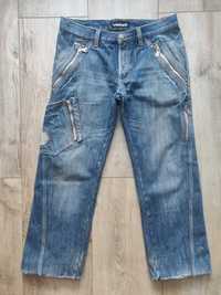 Теплые мужские джинсы Leonni р.54-56 с авторским  дизайном, синие