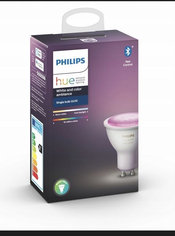 Кольорова світлодіодна лампочка Philips Hue White  та Color GU10