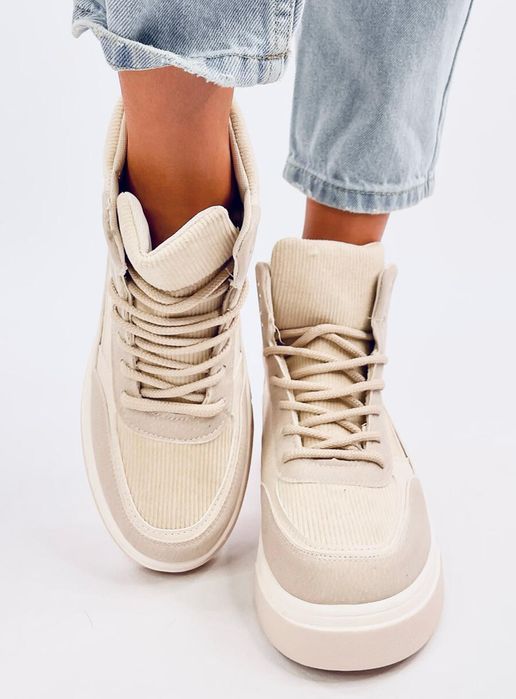 Sneakersy Za Kostkę Riess Beige