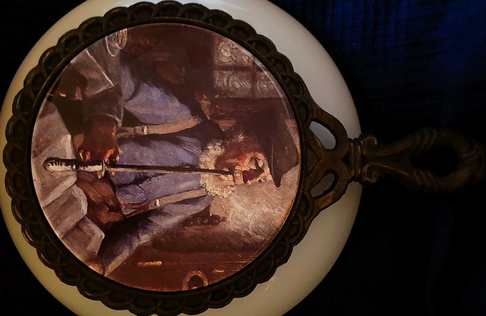 Talerz Saksonia i podstawka pod żelazko lub garnek, antyk limited, PRL