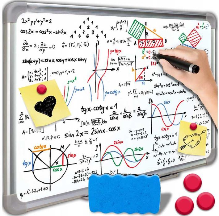 tablica suchościeralna magnetyczna 60x45cm +  magnesy markery gąbka