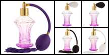 Butelka szklana Flakon z pompką + perfumy - 50 ml! FIOLETOWA!