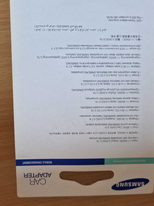 Samsung ładowarka samochodowa micro USB