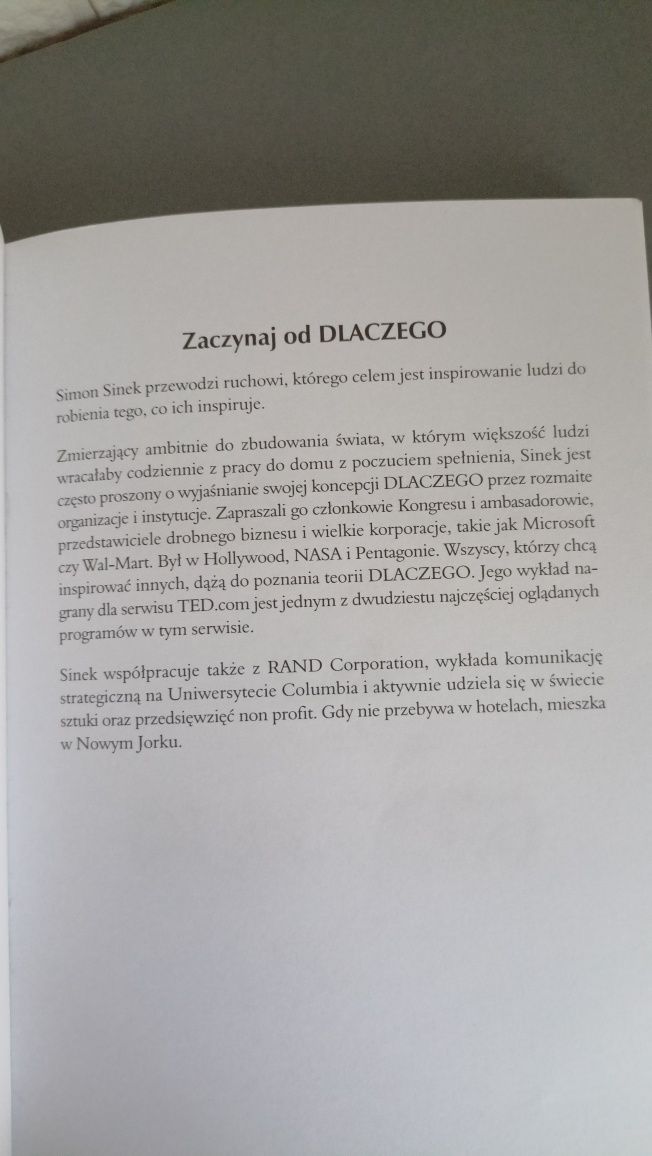 "Zaczynaj od Dlaczego" -Simon Sinek