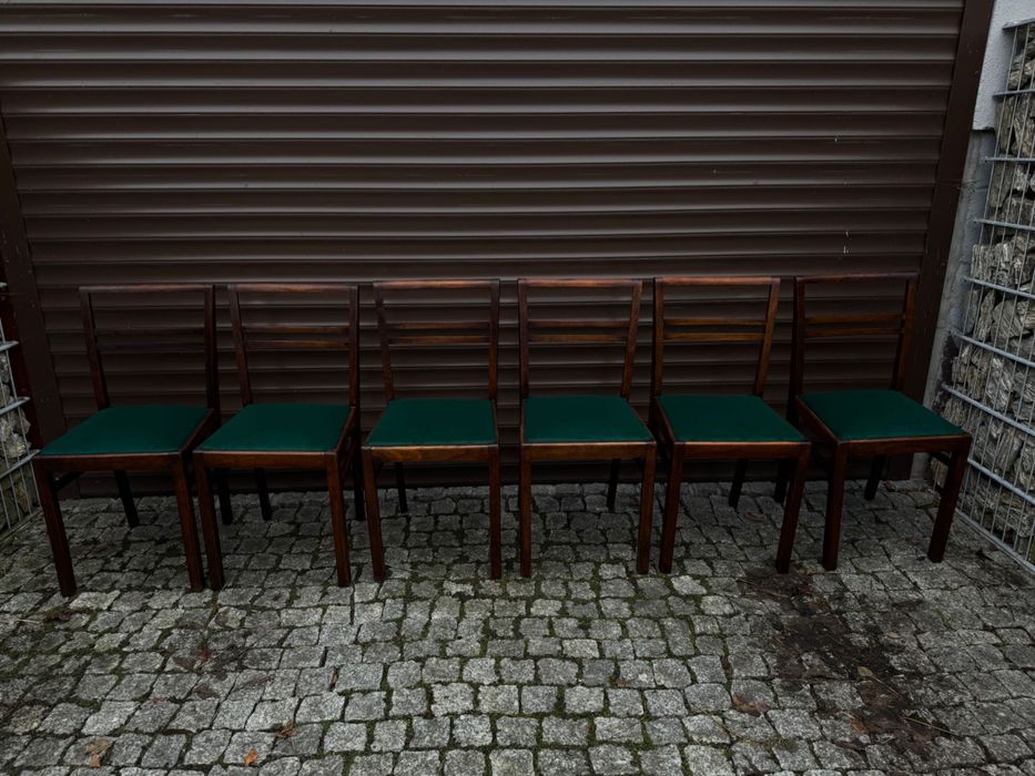 Krzesła PRL lata 50 w stylu ala Art Deco antyk 6 szt drewniane retro