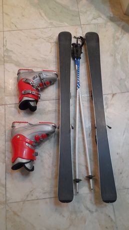 Zestaw Narty Fischer 120cm buty narciarskie Salomon 276mm