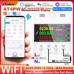 Tuya Умное Реле AT4PW 100A Tuya с Wi-Fi, на Din-рейку, 220 В