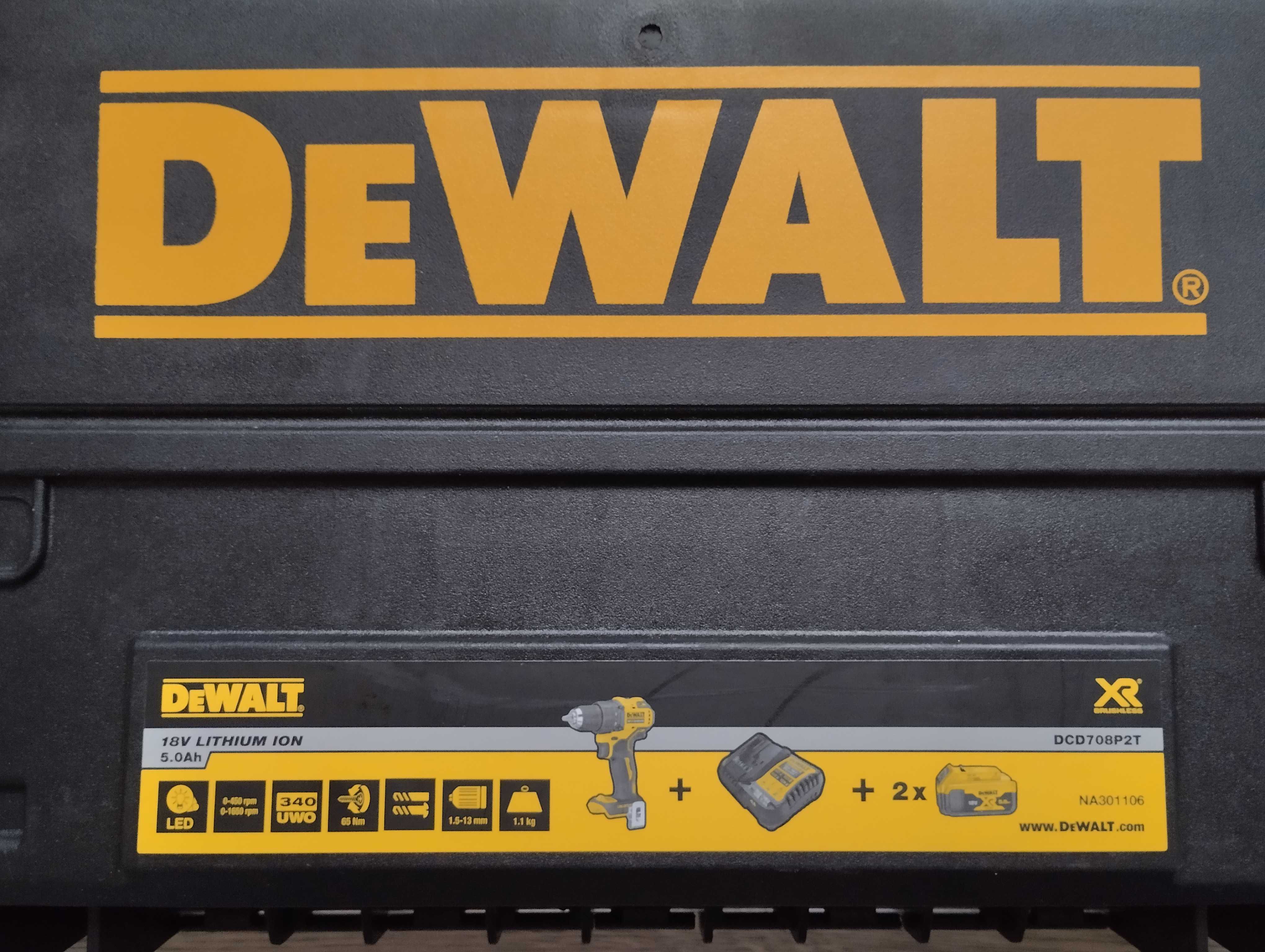Wiertarko-wkrętarka DEWALT DCD708P2T-qw/2x5.0