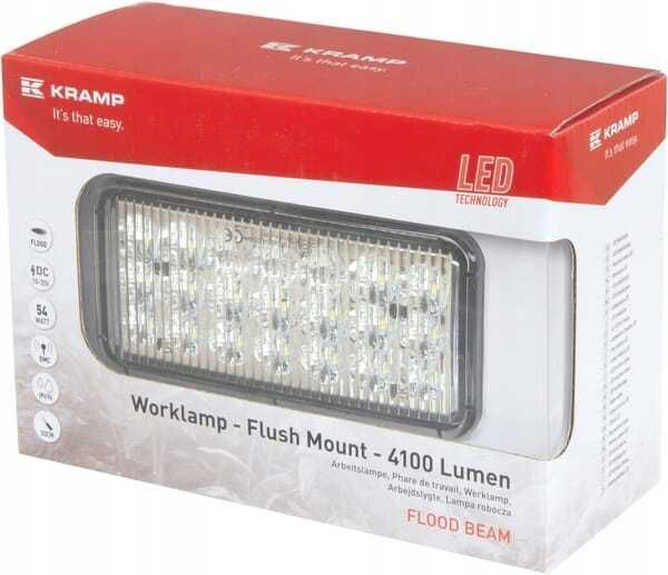 Lampa robocza LED, prostokątna 54W 4100lm 10/30V światło rozproszone