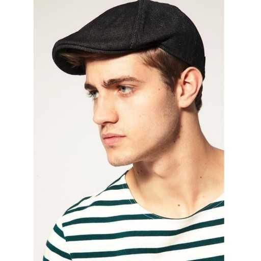 Kaszkiet River Island Denim Flat Cap Jeansowa