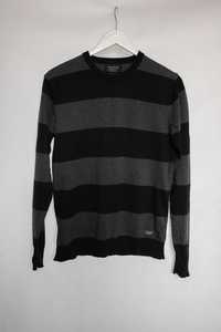 szaro - czarny sweter męski 100 % bawełna reserved S