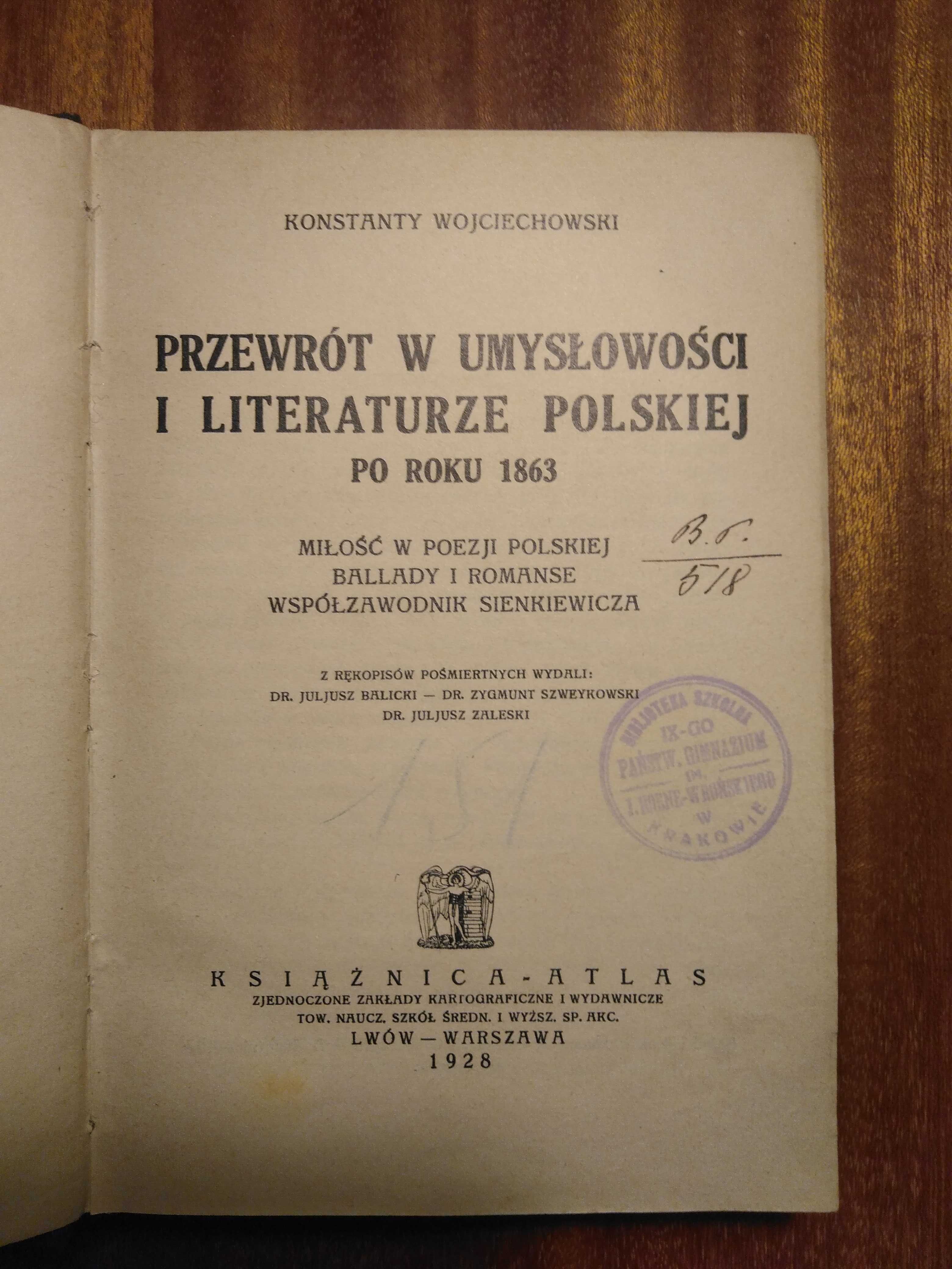 Przewrót w umysłowości i literaturze polskiej po roku 1863