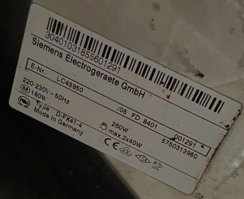 Para desocupar: Exaustor de parede SIEMENS