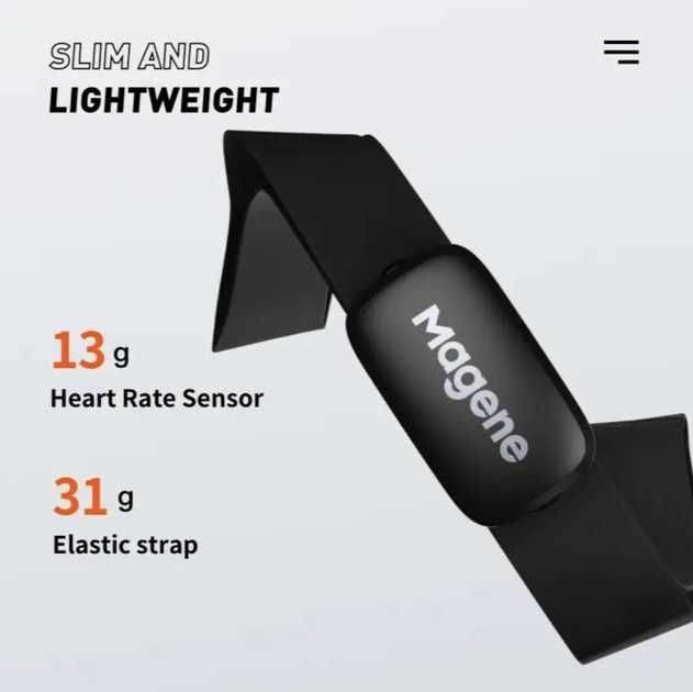 Нагрудний пульсометр Megane H64 датчик пульсу для бігу та велосипеду