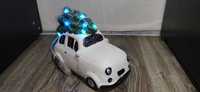 Новорічна прикраса  декор Автомобіль з ялинкою та гірляндою