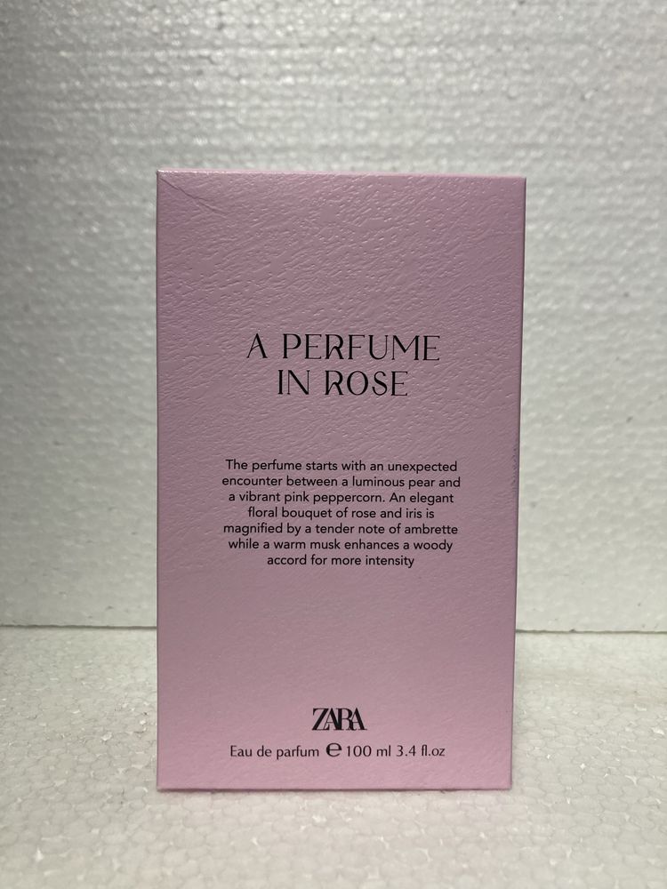 ZARA A PERFUME IN ROSE 100 ML fabrycznie nowe perfumy damskie