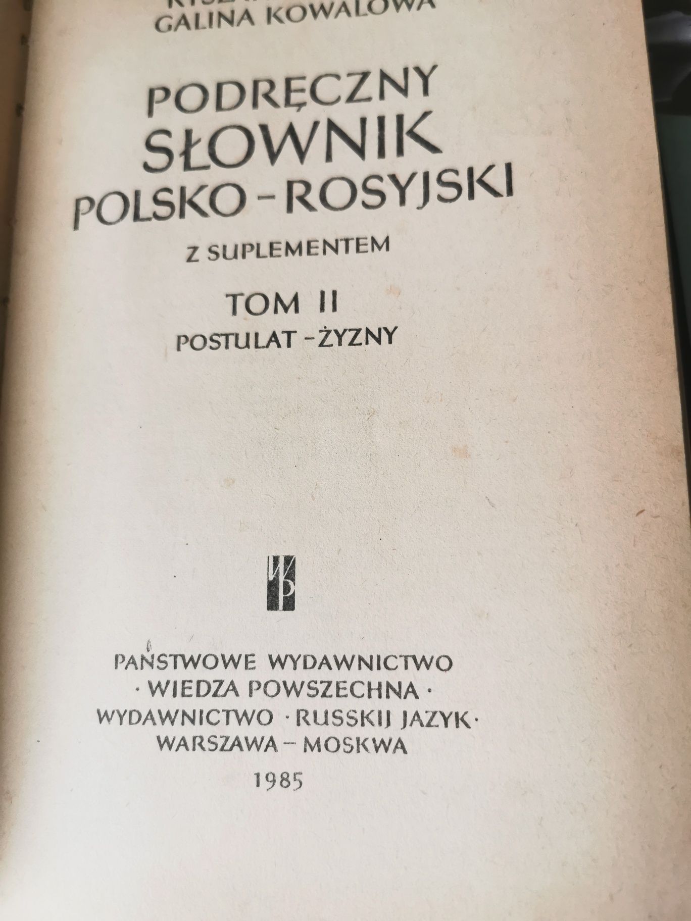 Stare słowniki Polsko rosyjskie dla kolekcjonera