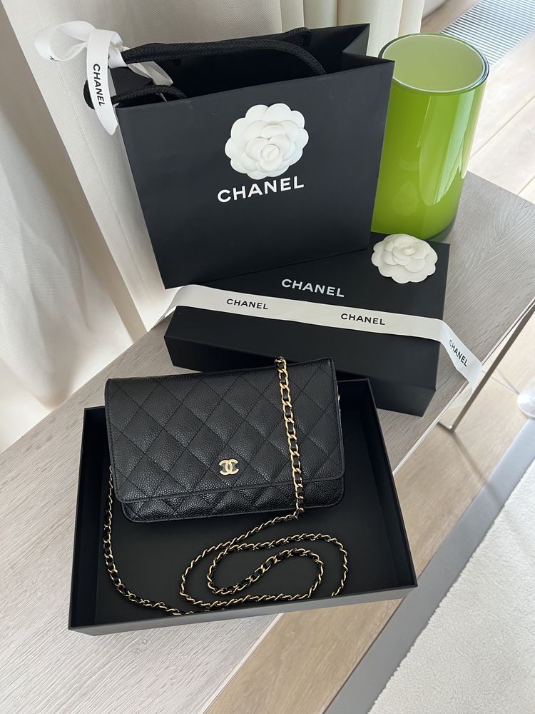 Chanel wallet on chain czarna torebka klasyczna elegancka caviar