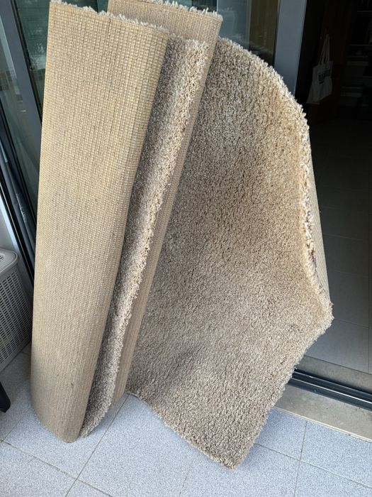 2 tapetes liso bege 133x190