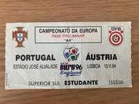 Bilhete Futebol - Portugal x Austria Euro 1994 -