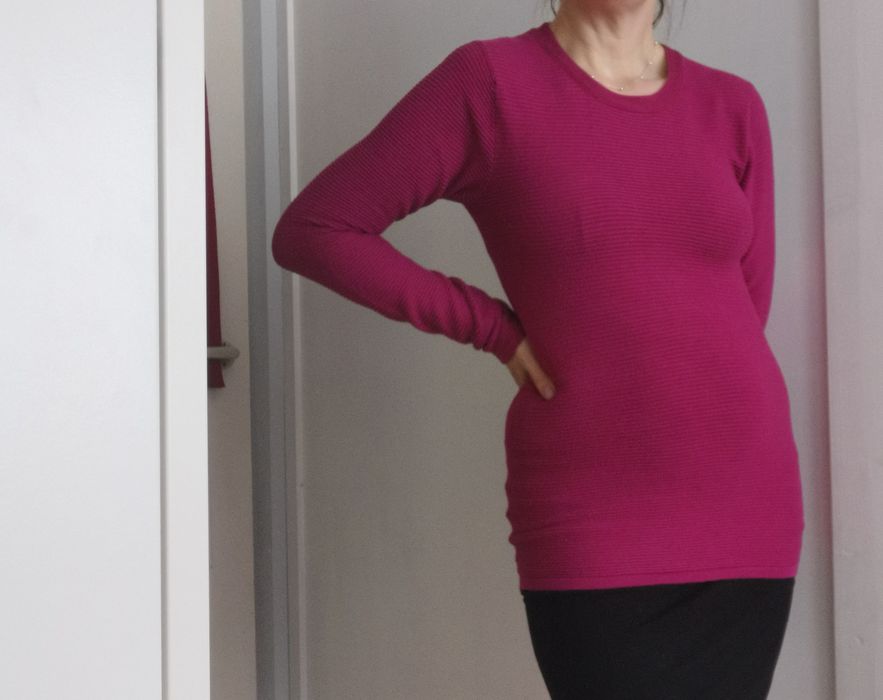 Bluzka różowa fuksja z wiskozy sweter S M 38  ciepły