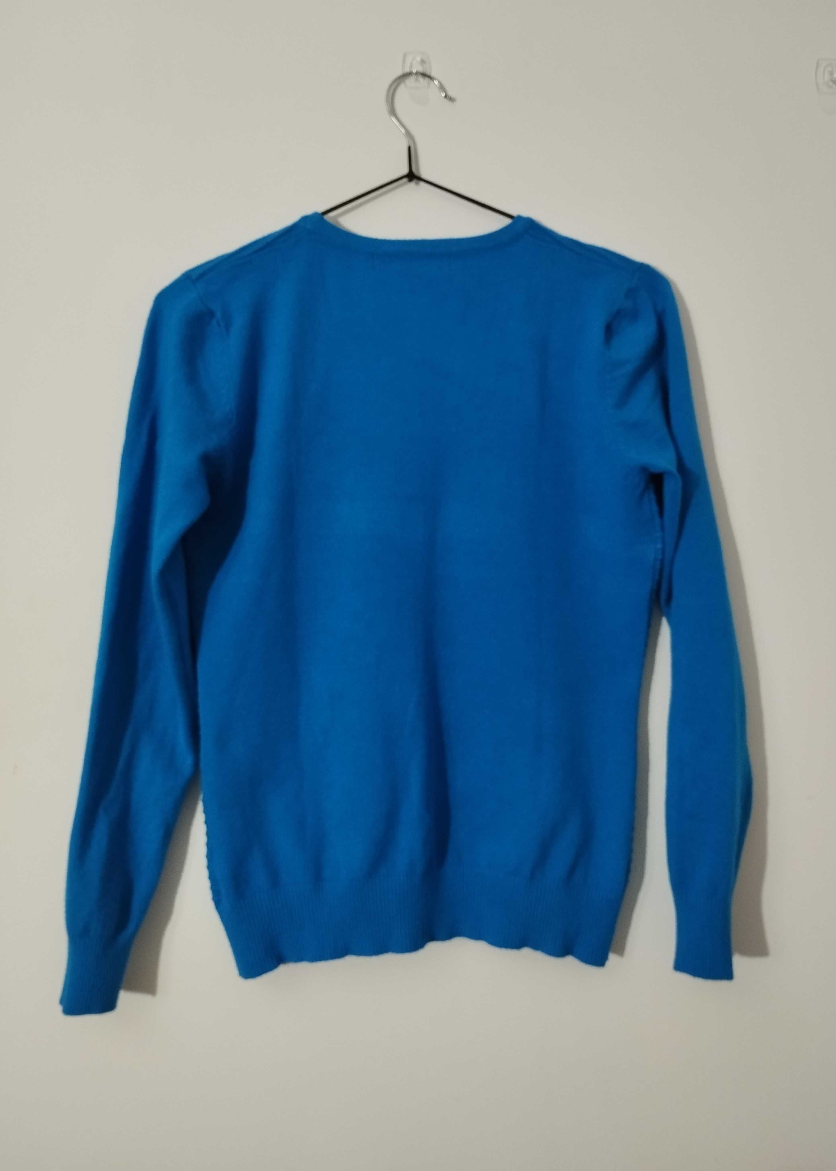 niebieski sweter
