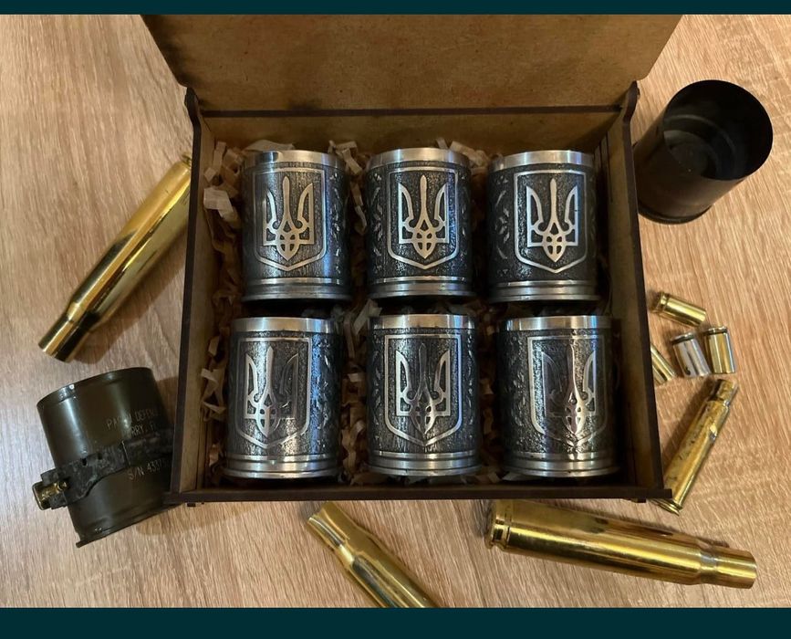 Чарки із гільз МК-19 калібру 40мм Боєкомплект на подарунок військовим