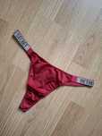 Bordowe stringi Victoria Secret