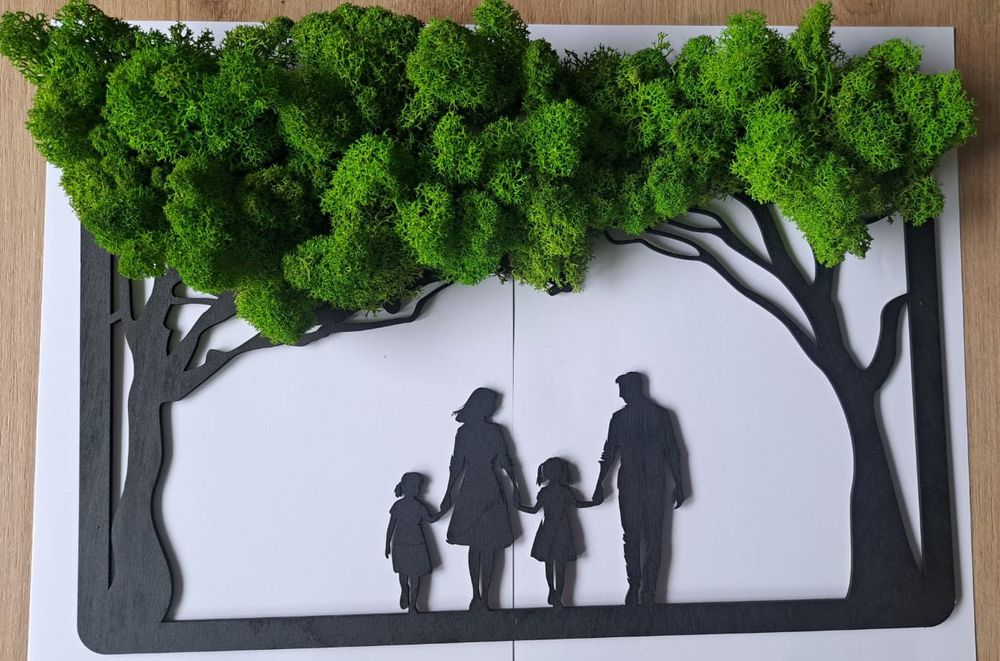 Obraz 2+2  z mchu chrobotka