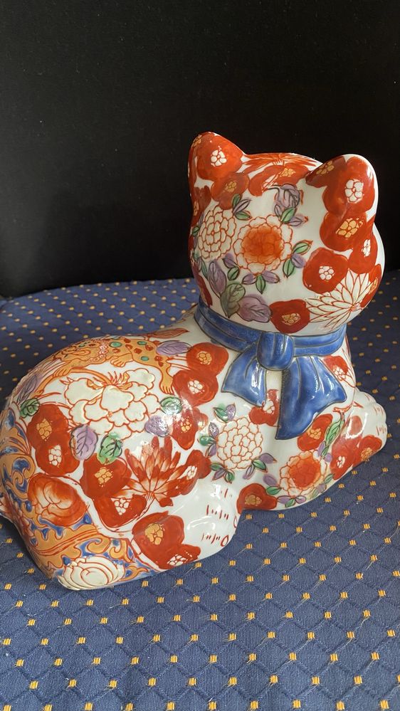 Gato em porxelana japonesa pintado mao