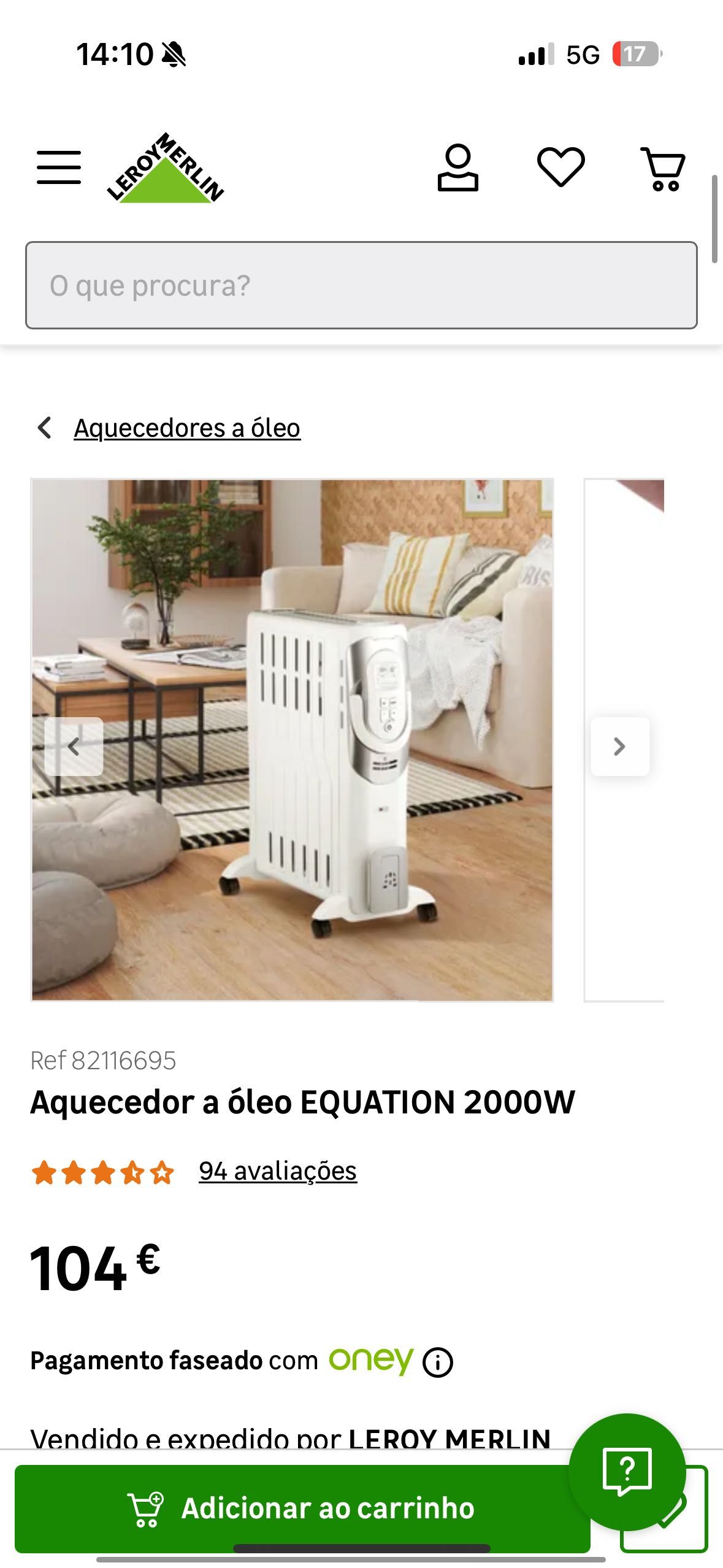 Aquecedor em bom estado
