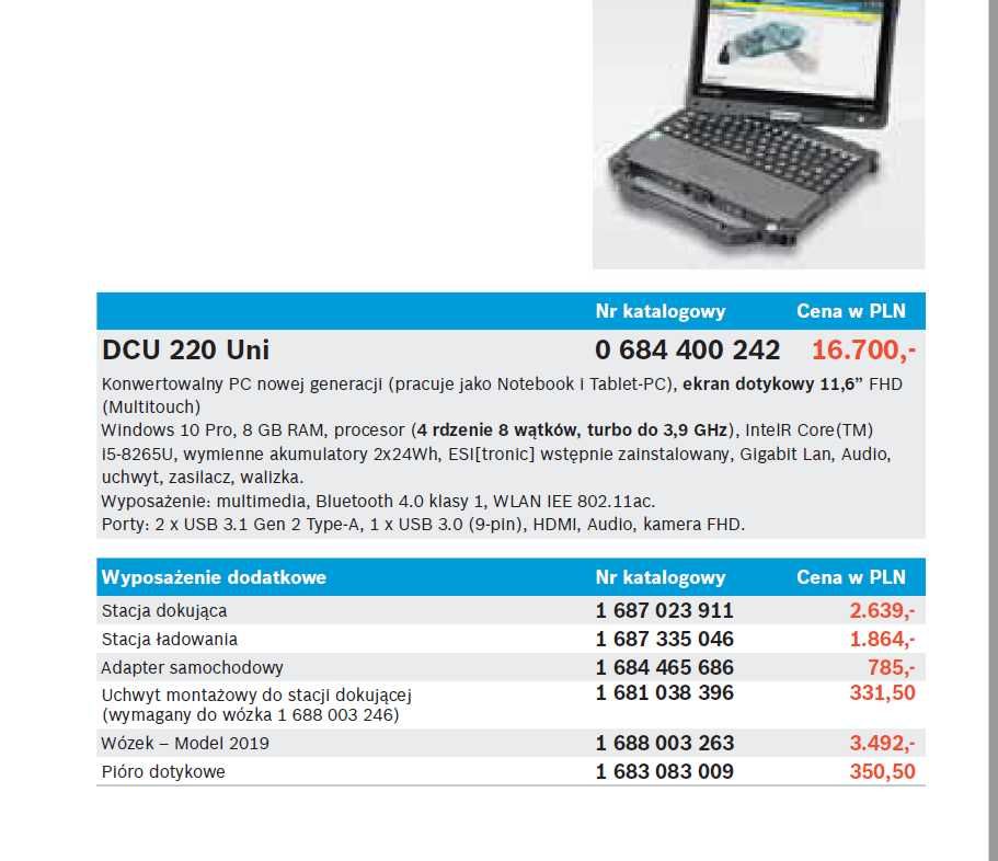 Laptop DCU 220 dla tester BOSCH KTS FSA BEA EPS