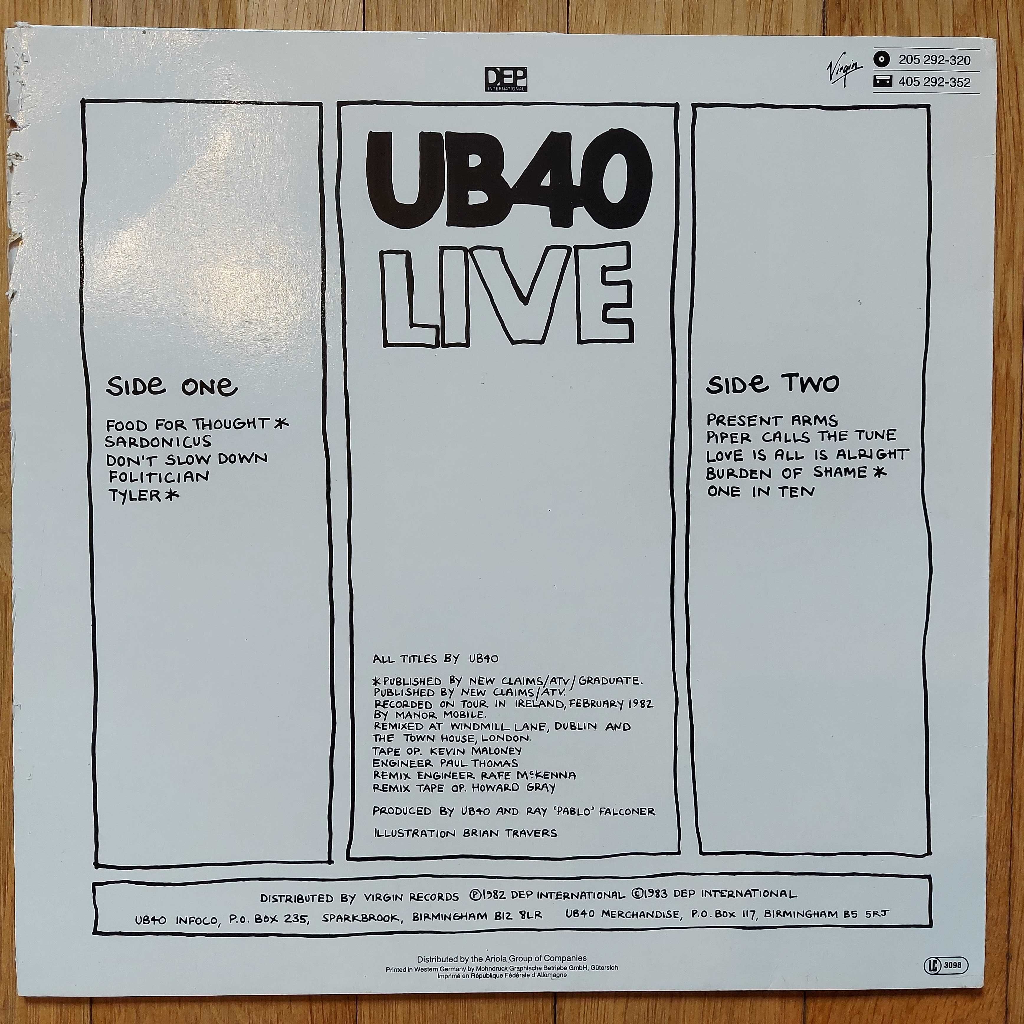 UB40  Live  1983  EU  (M/VG) + inne tytuły