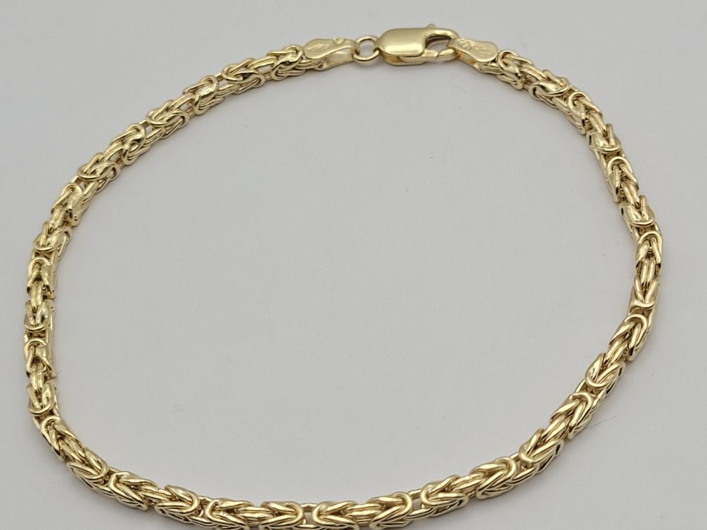 Nowa Złota bransoletka złoto próby 585, splot królewski 19 cm