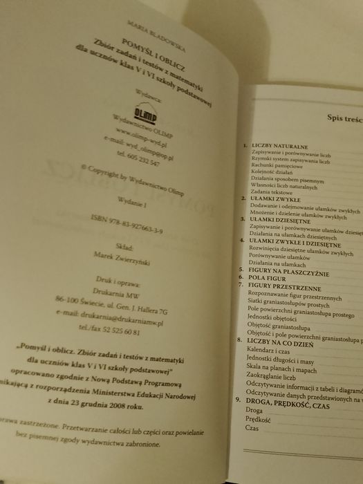 "Pomyśl i oblicz" zbiór zadań kl. V i VI