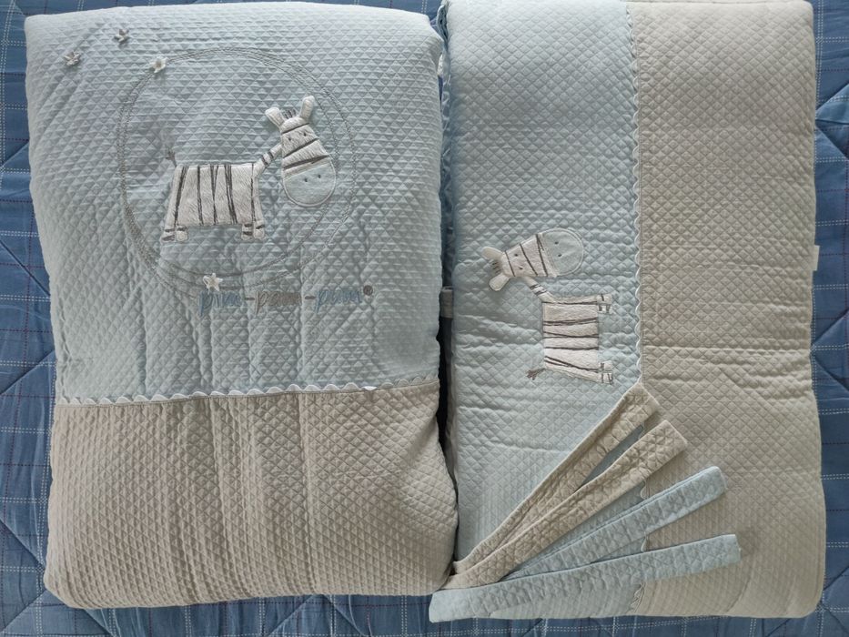 Conjunto de edredom + proteção para cama de grades