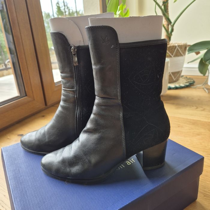 Botki skórzane r. 38, czarne f. Caprice s.db