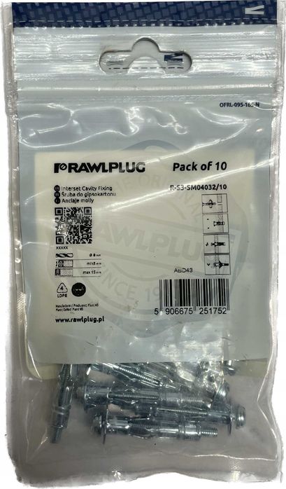 Śruba do Gipsokartonu RAWLPLUG M4 32mm 10 sztuk - Wytrzymałe mocowanie