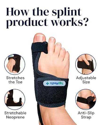 Zestaw do korekcji haluksów YogaMedic 2x korektor i 2x szyna na palce