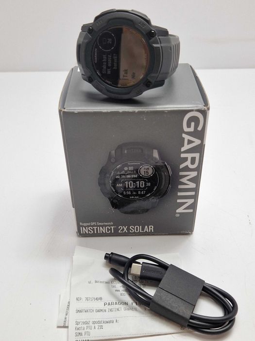 Smartwatch Garmin Instinct 2X Solar grafitowy GWR OD 03.2025
