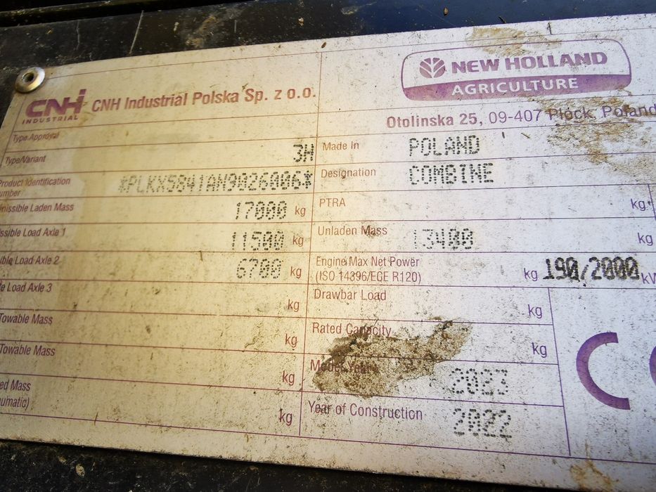 Kombajn Zbożowe NEW HOLLAND CX.5.80' 2023R