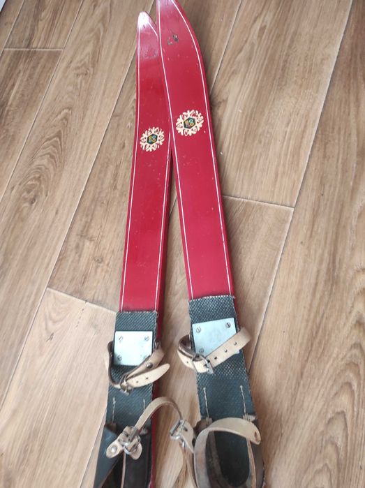 Stare drewniane unikatowe narty dziecięce Bobo 100 cm Narty vintage