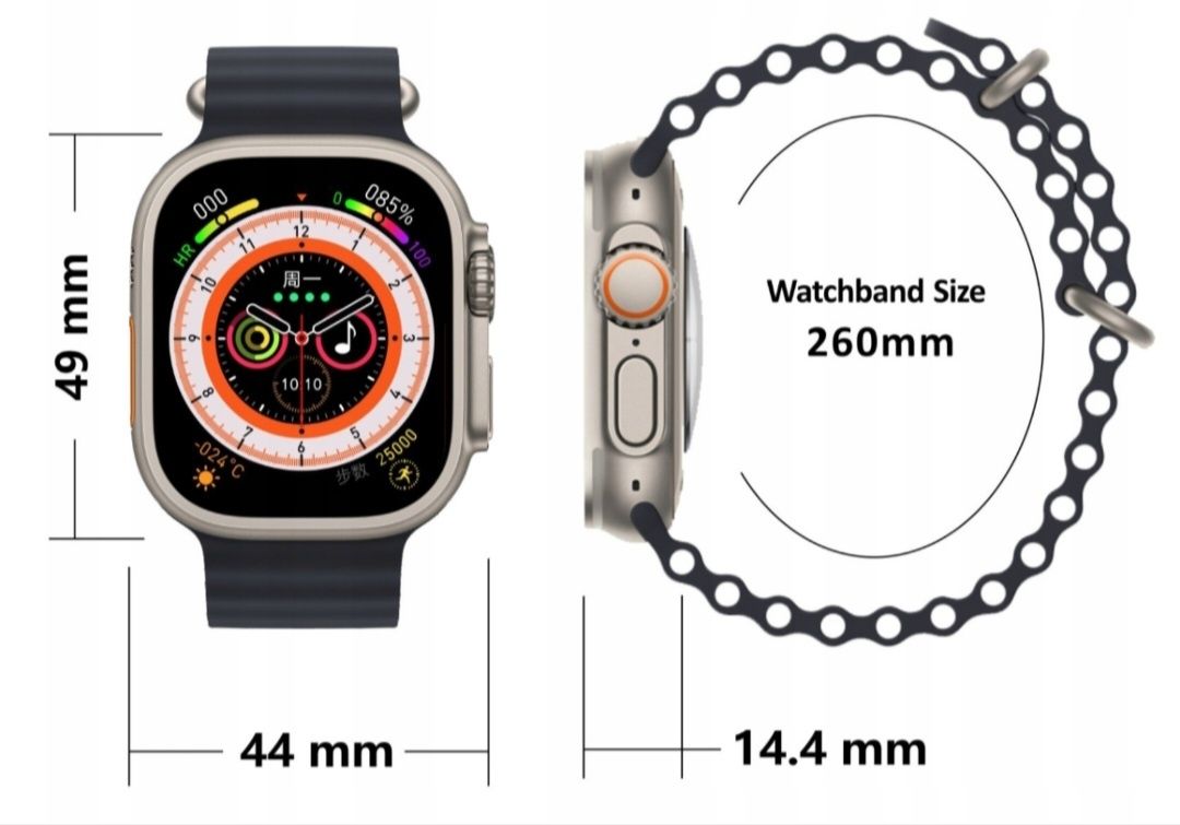 Smartwatch HK9 Ultra 2 Max 2 paski w zestawie