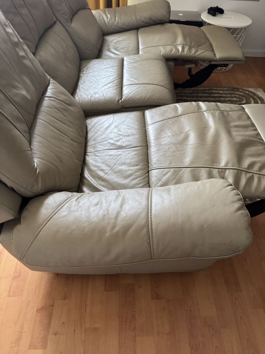 Sofa z funkcją relaks 3-osobowa kanapa beżowa relax