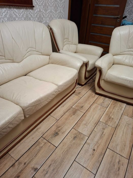 Komplet wypoczynkowy skóra  BERGAMO