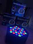 3 Reflektory sceniczne LED Mini Flat Par Light 36 RGB